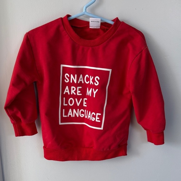 Other - Red Kids Sweatshirt - Snacks Are My Love Language